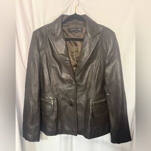 Kenneth Cole Dark Brown Leather Jacket